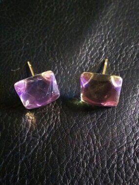 $10 Radical Drop! Lavender & Lilac Hues: Iridescent Square Stud Post Earrings
